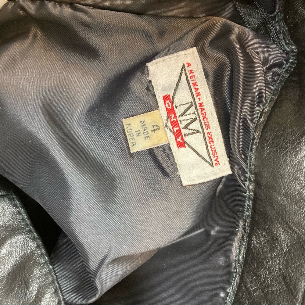 Vintage Neiman Marcus Exclusive NM Only Black Leather Pencil Skirt - Picture 10 of 10